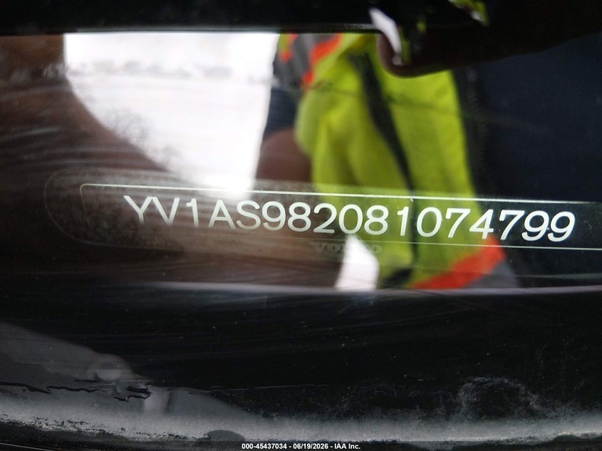 2008 Volvo S80 VIN YV1AS982081074799 IAAI salvage auction — SIDE, Original (Texas), sold $500 on 2026-07-29 (photo 9)