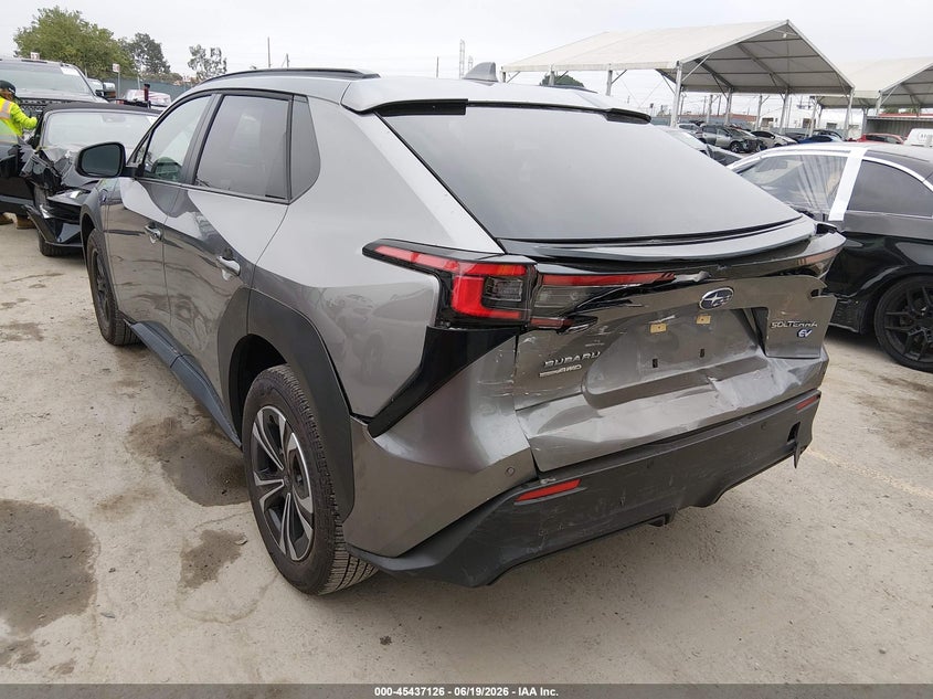 2025 Subaru Solterra VIN JTMABABA8SA100371 IAAI salvage auction — REAR END, Salvage Title, sold $12,100 on 2026-08-21 (photo 3)