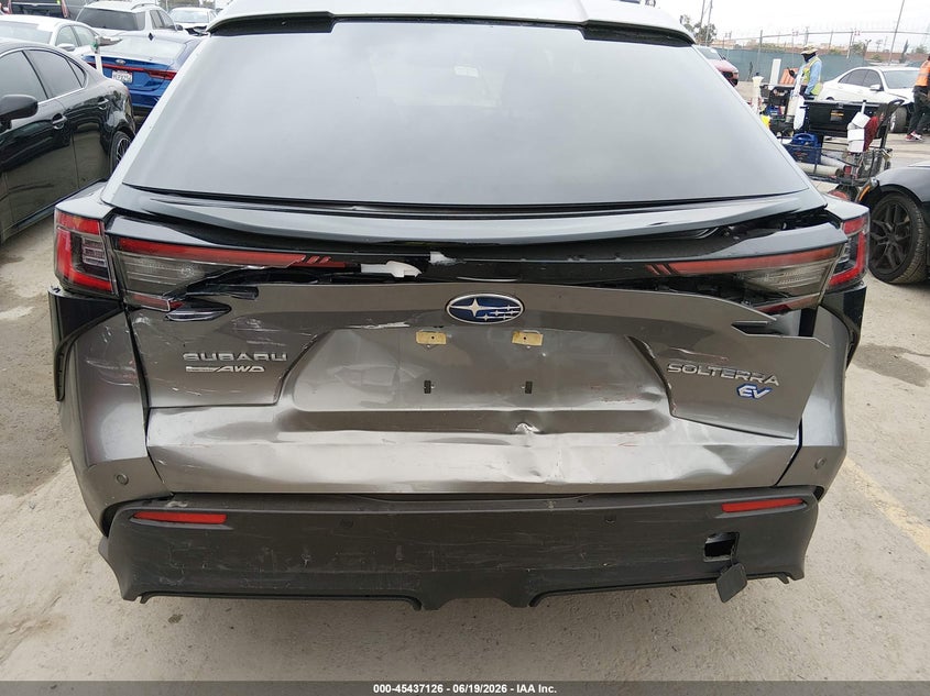 2025 Subaru Solterra VIN JTMABABA8SA100371 IAAI salvage auction — REAR END, Salvage Title, sold $12,100 on 2026-08-21 (photo 6)