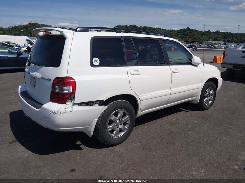 2005 Toyota Highlander VIN JTEGP21A350043747 IAAI salvage auction — RIGHT REAR, Salvage (Illinois), sold $375 on 2026-07-28 (photo 4)