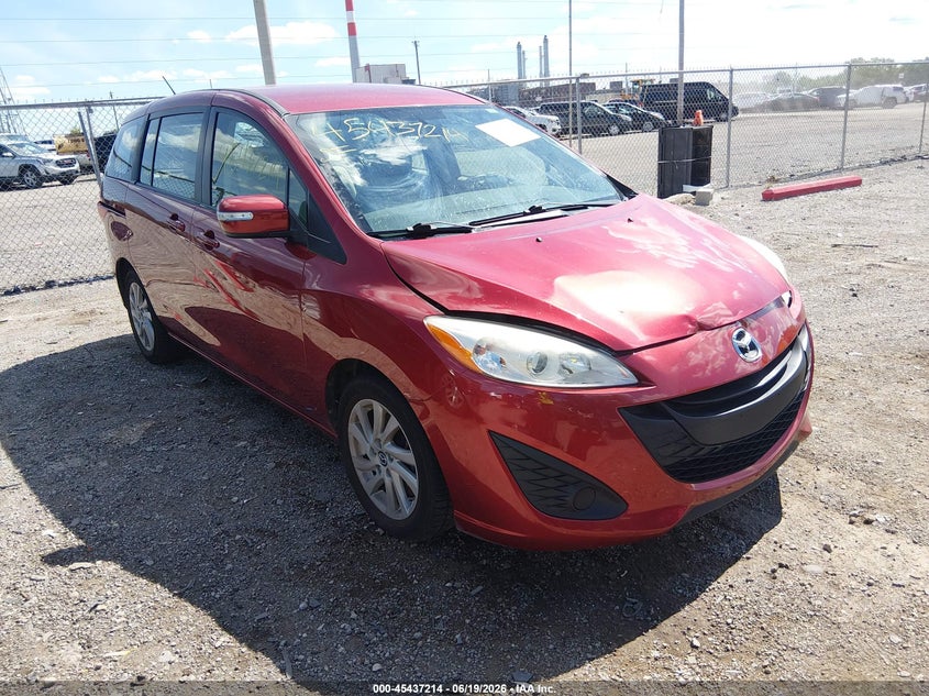2015 Mazda 5 VIN JM1CW2BL4F0182079 IAAI salvage auction — FRONT END, Clear (Indiana), sold $75 on 2026-07-22 (photo 1)