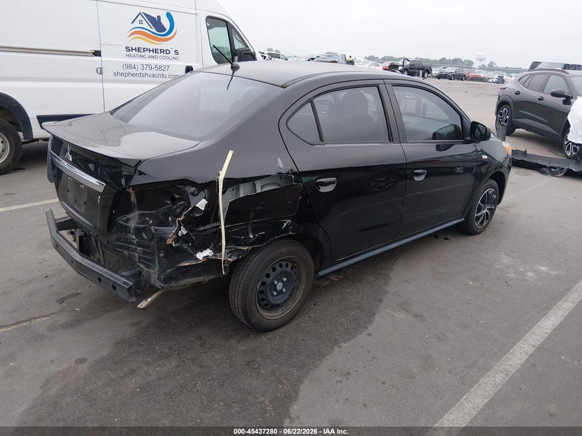 2022 Mitsubishi Mirage VIN ML32FUFJ1NHF09169 IAAI salvage auction — REAR END, Salvage Title, sold $2,250 on 2026-07-22 (photo 4)