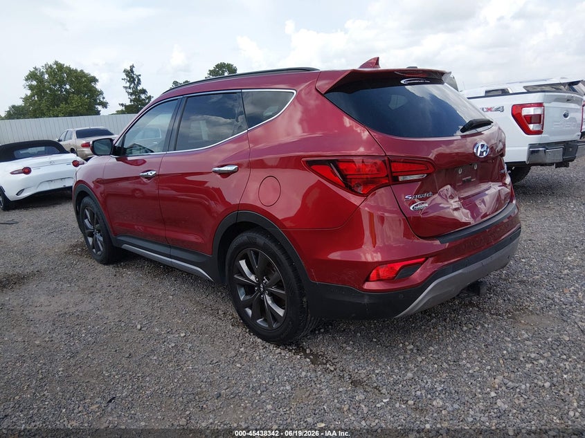 2017 Hyundai Santa fe VIN 5XYZW4LA1HG449498 IAAI salvage auction — REAR END, Salvage (Louisiana), sold $2,250 on 2026-07-22 (photo 3)