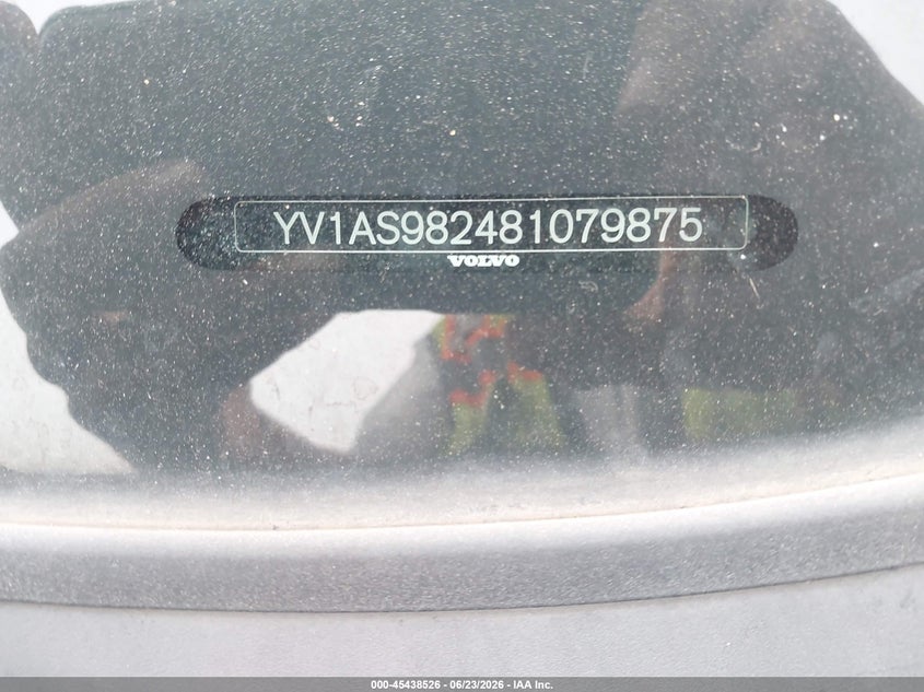 2008 Volvo S80 VIN YV1AS982481079875 IAAI salvage auction — FRONT END, Clear (Tennessee), sold $350 on 2026-07-08 (photo 9)