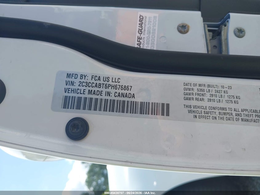 2023 Chrysler 300 VIN 2C3CCABT6PH676867 IAAI salvage auction — WATER/FLOOD, Wait Title, sold $8,600 on 2026-08-21 (photo 9)