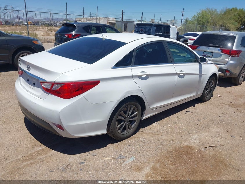 2014 Hyundai Sonata VIN 5NPEB4AC2EH855227 IAAI salvage auction — NORMAL WEAR, Restored (Arizona), sold $900 on 2026-07-09 (photo 4)