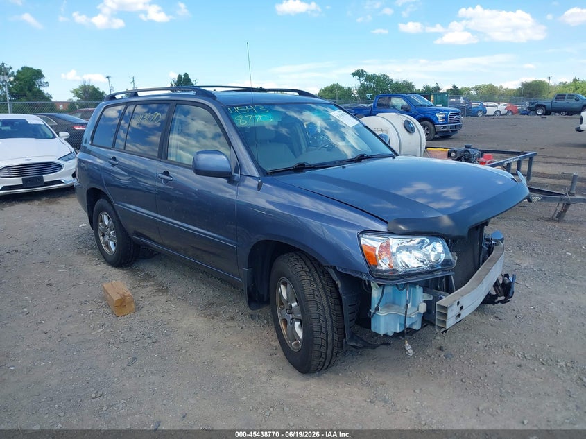 2005 Toyota Highlander VIN JTEEP21A350090588 IAAI salvage auction — FRONT END, Clear (Virginia), sold $450 on 2026-07-28 (photo 1)
