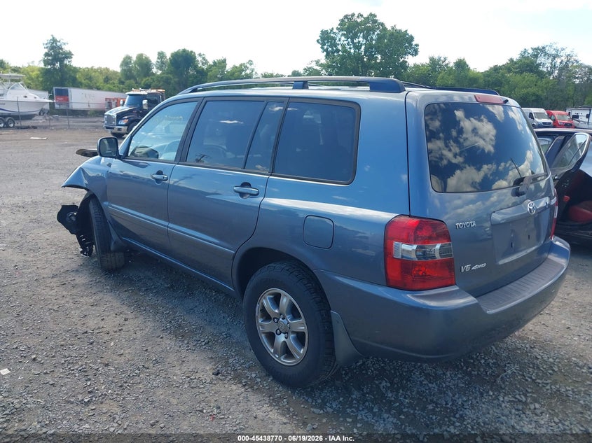2005 Toyota Highlander VIN JTEEP21A350090588 IAAI salvage auction — FRONT END, Clear (Virginia), sold $450 on 2026-07-28 (photo 3)