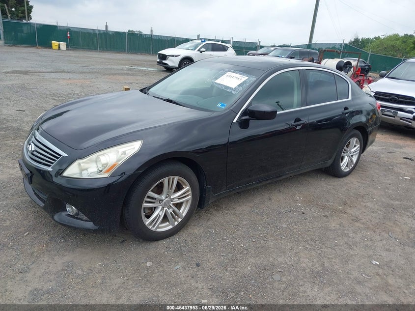 2011 Infiniti G VIN JN1CV6AR6BM405633 IAAI salvage auction — WATER/FLOOD, Clear (Virginia), sold $900 on 2026-07-29 (photo 2)