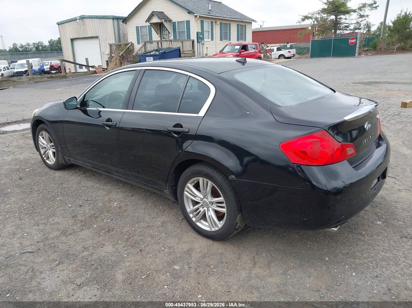 2011 Infiniti G VIN JN1CV6AR6BM405633 IAAI salvage auction — WATER/FLOOD, Clear (Virginia), sold $900 on 2026-07-29 (photo 3)