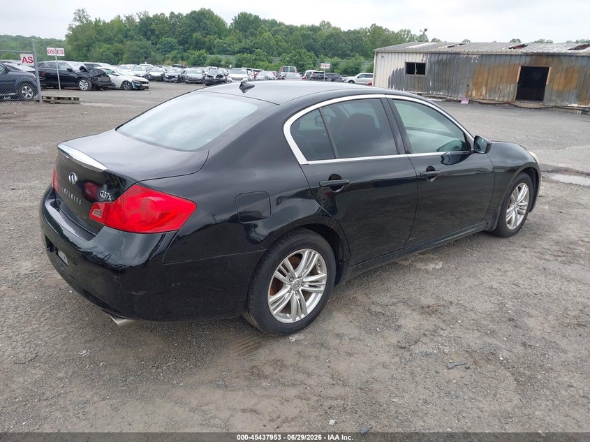 2011 Infiniti G VIN JN1CV6AR6BM405633 IAAI salvage auction — WATER/FLOOD, Clear (Virginia), sold $900 on 2026-07-29 (photo 4)