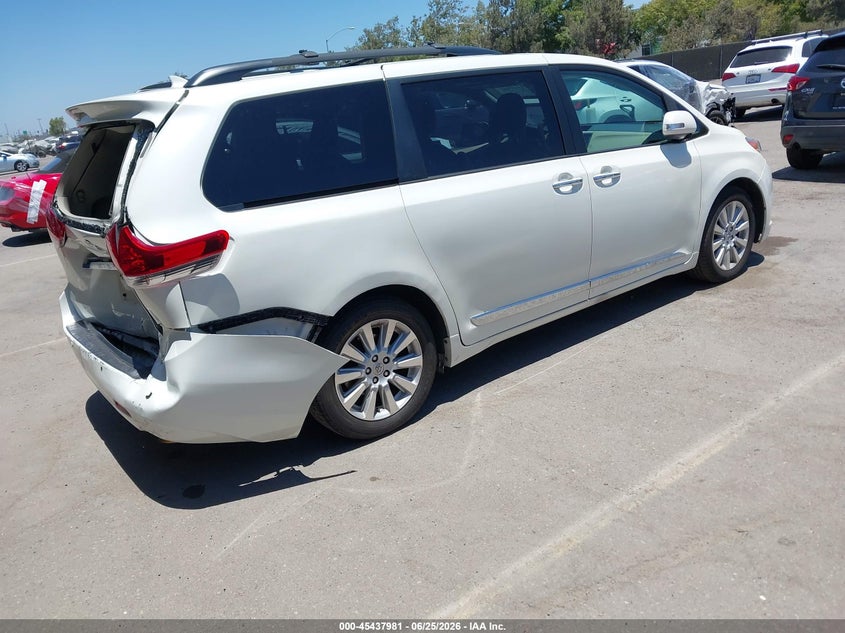 2013 Toyota Sienna VIN 5TDYK3DC6DS372979 IAAI salvage auction — REAR END, Salvage (California), sold $4,650 on 2026-07-13 (photo 4)