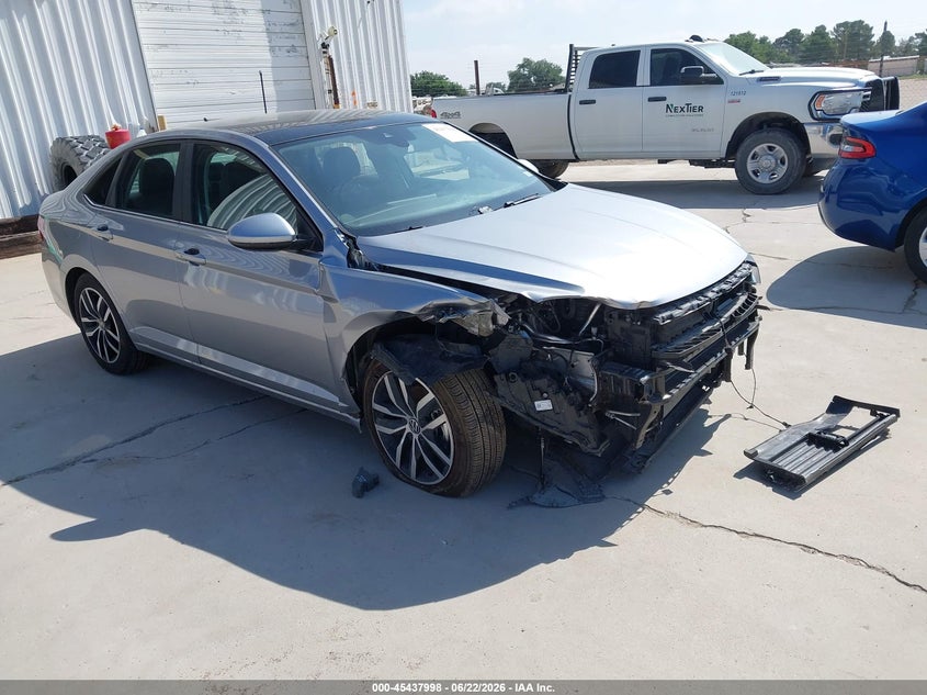 2026 Volkswagen Jetta VIN 3VW7W7BU1TM018589 IAAI salvage auction — FRONT END, Enterprise Vehicles Clear Only (Texas), sold $8,700 on 2026-07-21 (photo 1)
