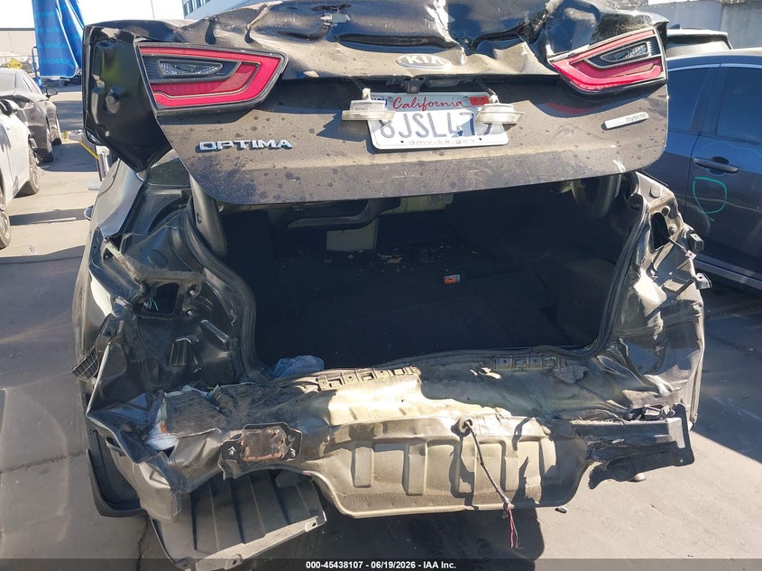 2015 Kia Optima VIN KNAGM4AD2F5080597 IAAI salvage auction — REAR END, Salvage Certificate (California), sold $500 on 2026-07-08 (photo 6)