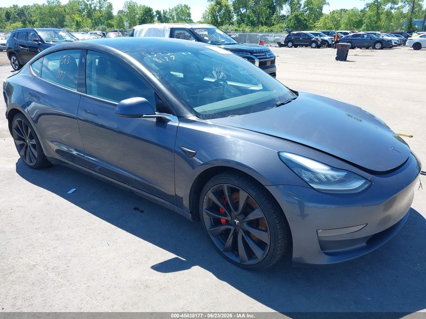 2020 Tesla Model 3 VIN 5YJ3E1EC6LF713496 IAAI salvage auction — REAR END, Salvage (Ohio), sold $5,300 on 2026-07-24 (photo 1)