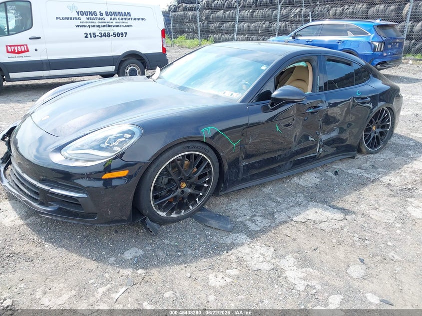 2018 Porsche Panamera VIN WP0AB2A77JL135644 IAAI salvage auction — RIGHT FRONT, Salvage Title, sold $15,100 on 2026-08-04 (photo 2)