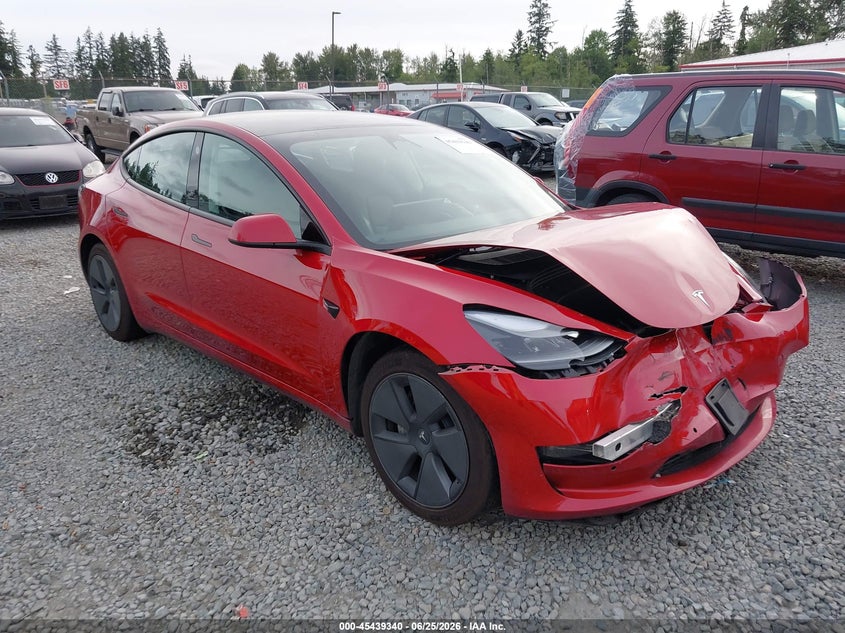 2021 Tesla Model 3 VIN 5YJ3E1EB8MF999053 IAAI salvage auction — FRONT END, Bill Of Sale (Washington), sold $5,500 on 2026-07-30 (photo 1)