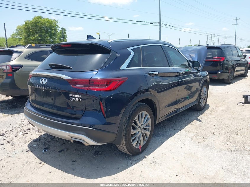 2024 Infiniti Qx50 VIN 3PCAJ5BA2RF106954 IAAI salvage auction — FRONT END, Original (Texas), sold $11,100 on 2026-08-12 (photo 4)