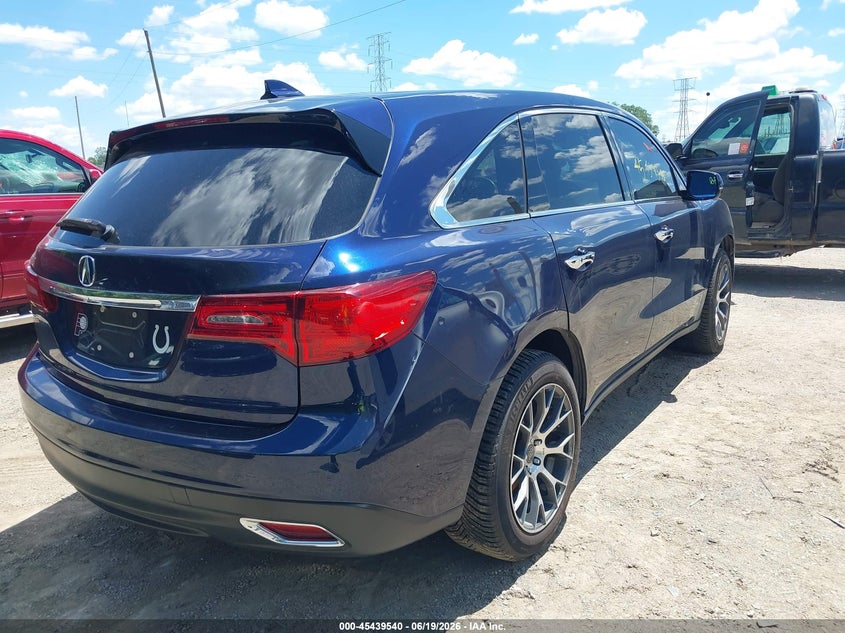 2016 Acura Mdx VIN 5FRYD4H47GB001193 IAAI salvage auction — NORMAL WEAR, Clear (Indiana), sold $2,575 on 2026-07-12 (photo 4)