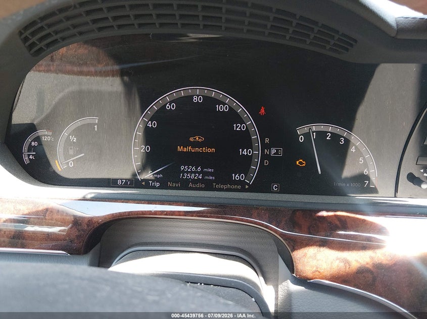 2007 Mercedes-benz S class VIN WDDNG71X37A084976 IAAI salvage auction — NORMAL WEAR, Clear (Alabama), sold $575 on 2026-07-27 (photo 7)