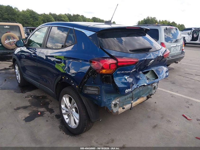2021 Buick Encore gx VIN KL4MMBS29MB073128 IAAI salvage auction — REAR END, Salvage (North Carolina), sold $1,200 on 2026-07-09 (photo 3)