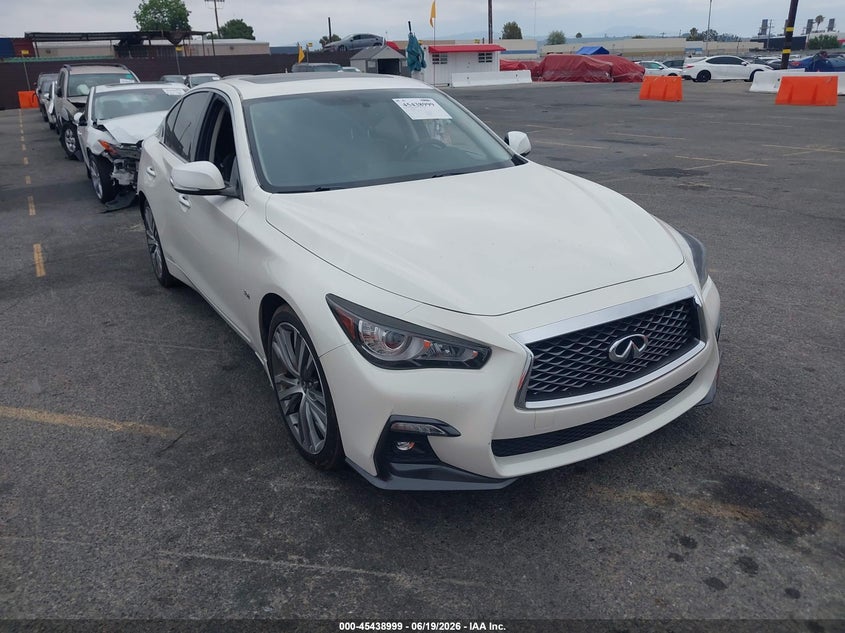 2018 Infiniti Q50 VIN JN1EV7AP9JM364071 IAAI salvage auction — REAR END, Salvage (California), sold $4,850 on 2026-07-20 (photo 1)