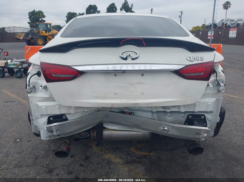 2018 Infiniti Q50 VIN JN1EV7AP9JM364071 IAAI salvage auction — REAR END, Salvage (California), sold $4,850 on 2026-07-20 (photo 6)