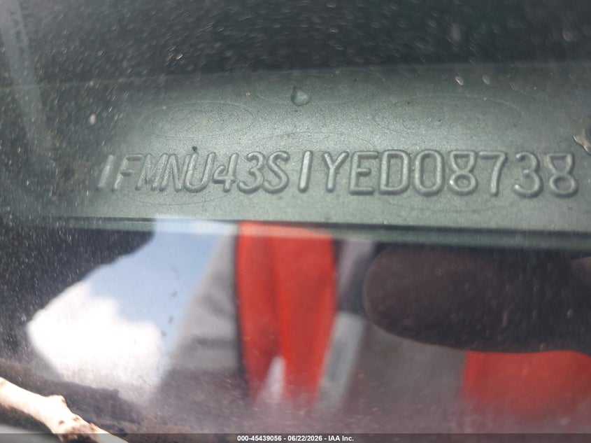 2000 Ford Excursion VIN 1FMNU43S1YED08738 IAAI salvage auction — NORMAL WEAR, Original (Texas), sold $2,500 on 2026-07-08 (photo 9)