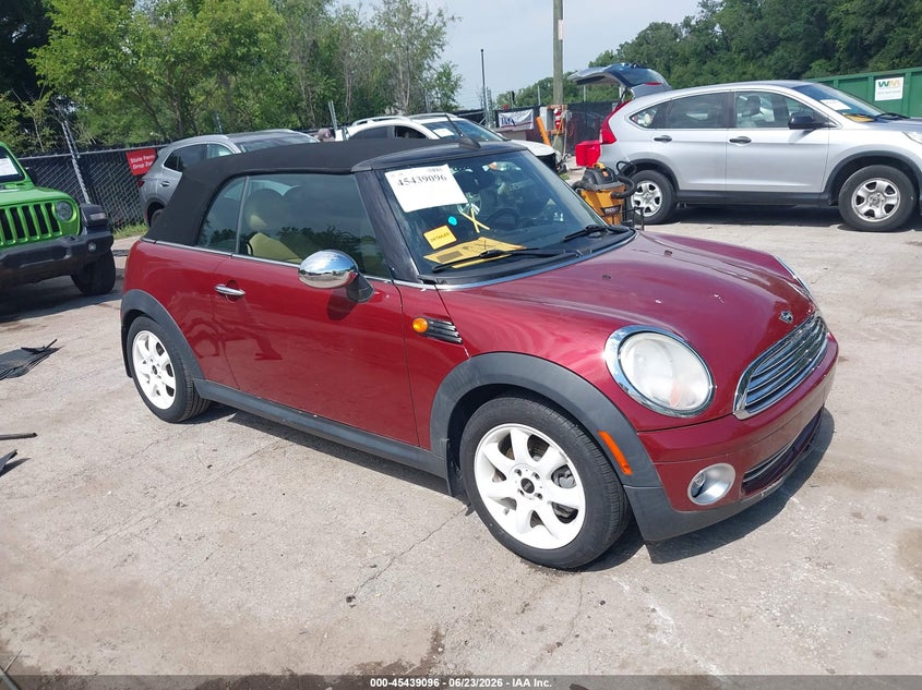 2010 Mini Cooper VIN WMWMR3C5XATU98799 IAAI salvage auction — FRONT END, Salvage (Kansas), sold $1,050 on 2026-07-19 (photo 1)