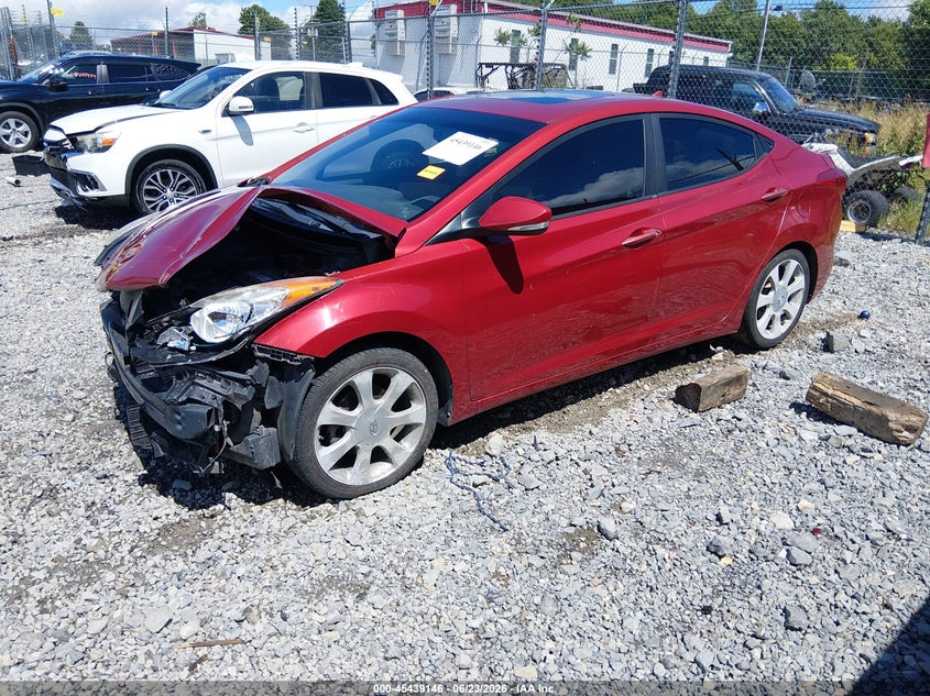 2013 Hyundai Elantra VIN KMHDH4AE5DU659813 IAAI salvage auction — FRONT END, Salvage Title, sold $350 on 2026-07-26 (photo 2)