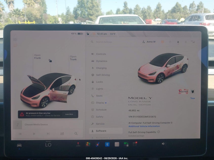 2021 Tesla Model y VIN 5YJYGDEE3MF213672 IAAI salvage auction — RIGHT FRONT, Salvage (California), sold $8,850 on 2026-07-13 (photo 7)