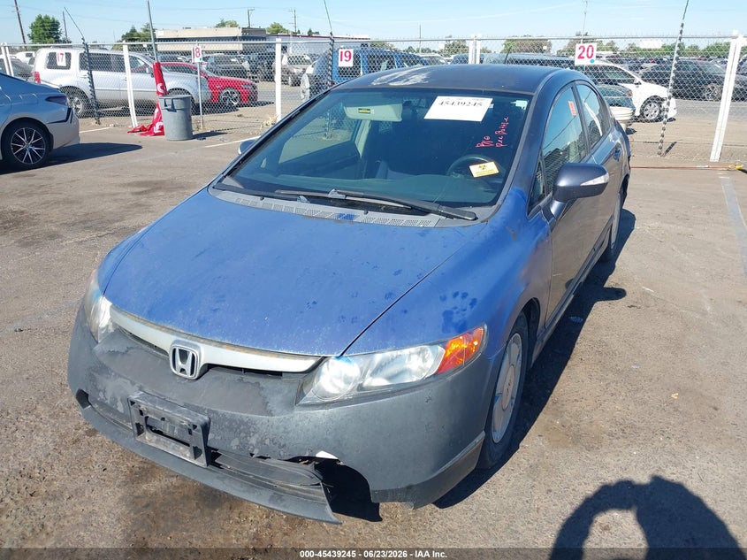 2007 Honda Civic hybrid VIN JHMFA36247S030164 IAAI salvage auction — REAR END, Salvage (California), sold $400 on 2026-07-15 (photo 2)