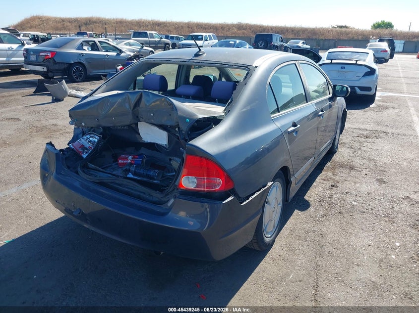 2007 Honda Civic hybrid VIN JHMFA36247S030164 IAAI salvage auction — REAR END, Salvage (California), sold $400 on 2026-07-15 (photo 4)