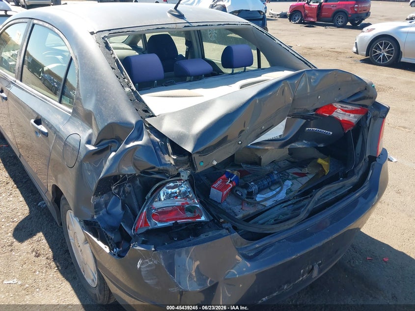2007 Honda Civic hybrid VIN JHMFA36247S030164 IAAI salvage auction — REAR END, Salvage (California), sold $400 on 2026-07-15 (photo 6)