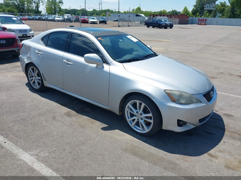 2006 Lexus Is 250 VIN JTHBK262262012301 IAAI salvage auction — FRONT & REAR, Salvage (Tennessee), sold $1,000 on 2026-07-14 (photo 1)