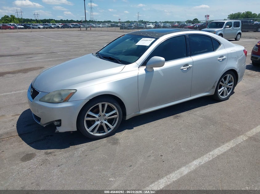 2006 Lexus Is 250 VIN JTHBK262262012301 IAAI salvage auction — FRONT & REAR, Salvage (Tennessee), sold $1,000 on 2026-07-14 (photo 2)