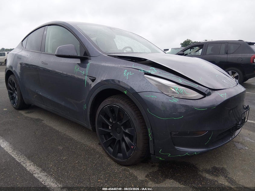 2023 Tesla Model y VIN 7SAYGDEE2PA205387 IAAI salvage auction — FRONT END, Salvage (New Jersey), sold $14,300 on 2026-08-02 (photo 1)