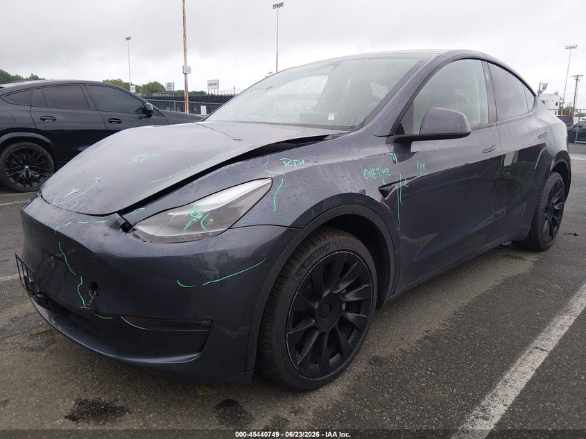 2023 Tesla Model y VIN 7SAYGDEE2PA205387 IAAI salvage auction — FRONT END, Salvage (New Jersey), sold $14,300 on 2026-08-02 (photo 2)