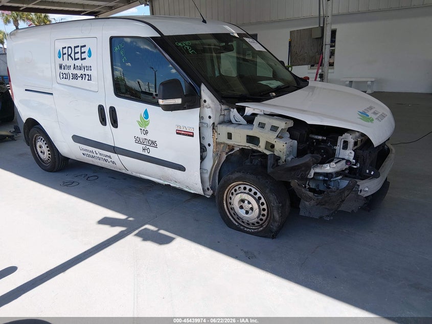 2019 Ram Promaster city VIN ZFBHRFAB7K6M67558 IAAI salvage auction — FRONT END, Rebuildable (Florida), sold $800 on 2026-07-10 (photo 1)