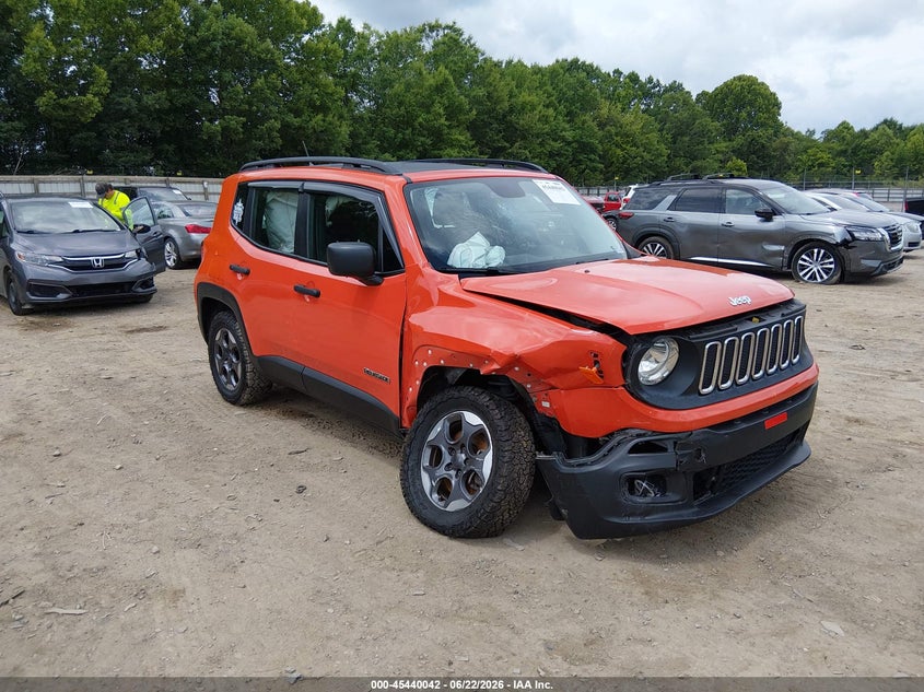 2015 Jeep Renegade VIN ZACCJBAH2FPC33150 IAAI salvage auction — RIGHT FRONT, Clear (Tennessee), sold $400 on 2026-07-22 (photo 1)