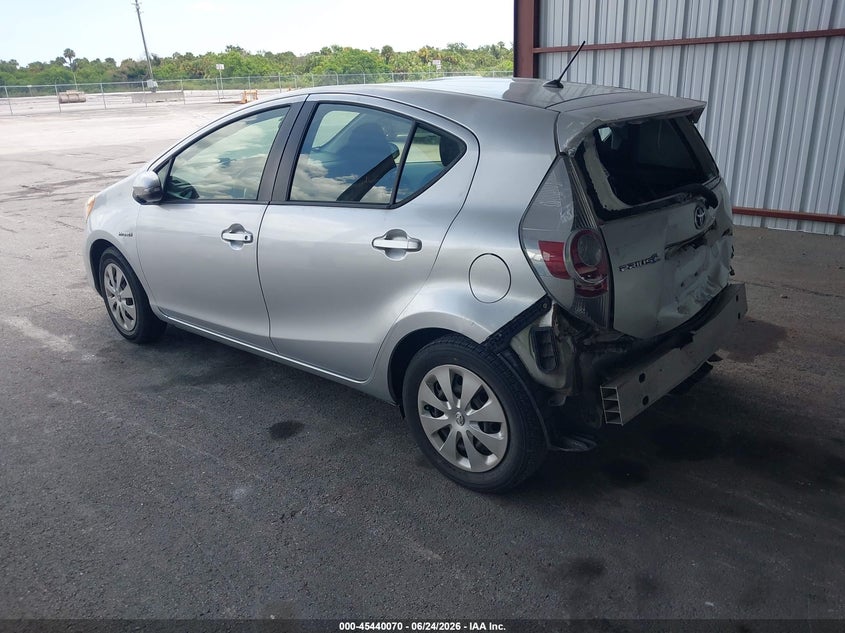 2014 Toyota Prius c VIN JTDKDTB38E1573610 IAAI salvage auction — REAR END, Rebuildable (Florida), sold $1,275 on 2026-07-29 (photo 3)