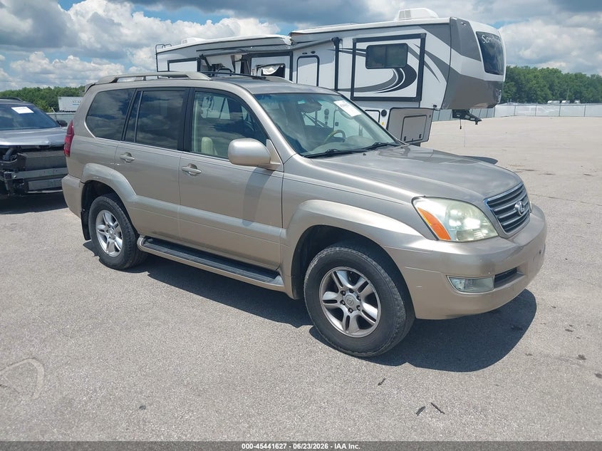 2005 Lexus Gx VIN JTJBT20X050076461 IAAI salvage auction — LEFT SIDE, Salvage (Indiana), sold $4,075 on 2026-07-23 (photo 1)