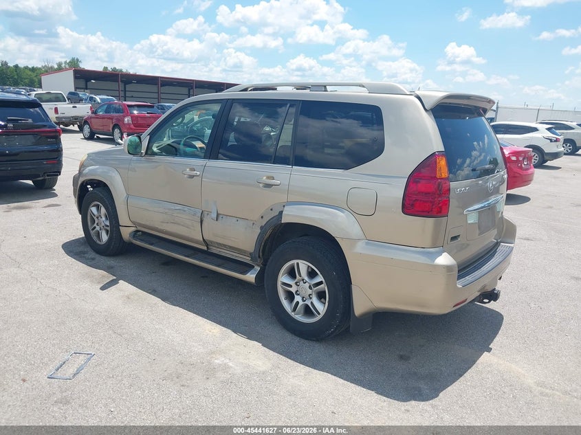 2005 Lexus Gx VIN JTJBT20X050076461 IAAI salvage auction — LEFT SIDE, Salvage (Indiana), sold $4,075 on 2026-07-23 (photo 3)