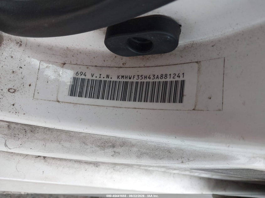2003 Hyundai Sonata VIN KMHWF35H43A881241 IAAI salvage auction — ENGINE DAMAGE, Salvage (Pennsylvania), sold $300 on 2026-07-31 (photo 9)