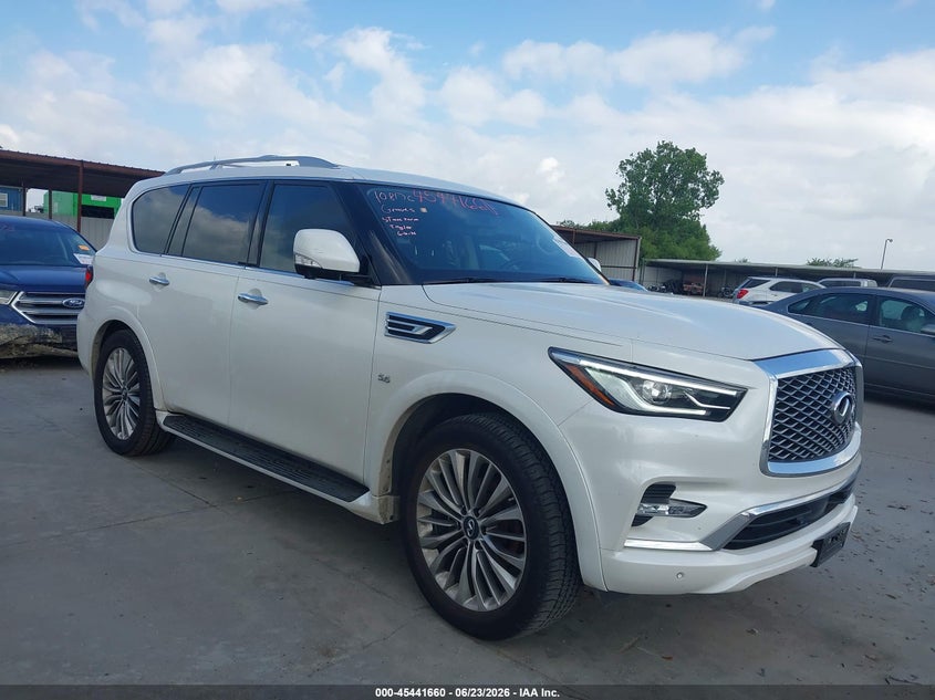 2020 Infiniti Qx80 VIN JN8AZ2NF3L9701123 IAAI salvage auction — SIDE, Salvage Title, sold $11,300 on 2026-08-16 (photo 1)