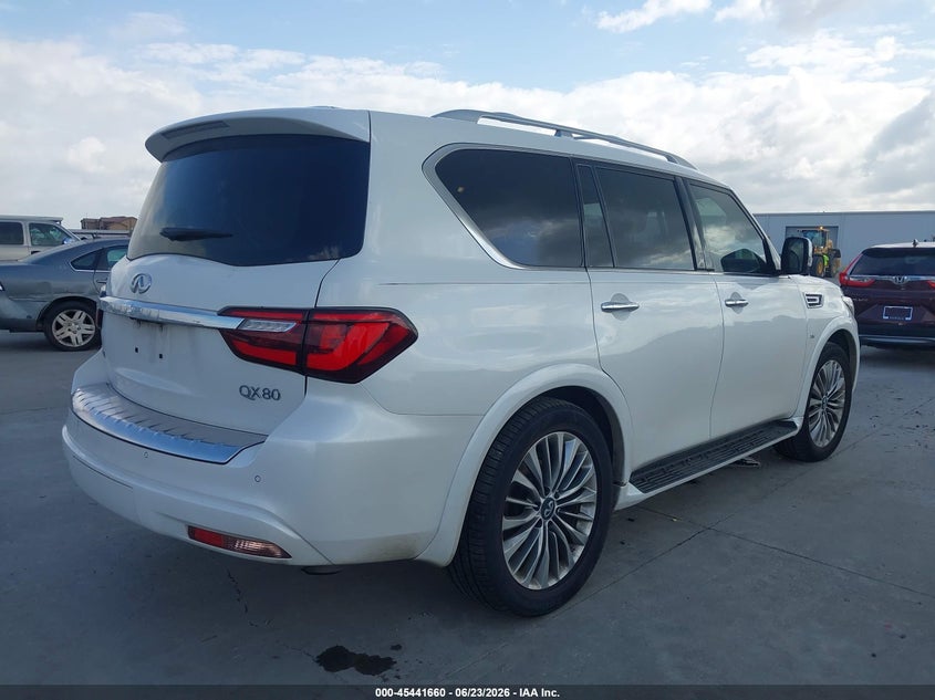 2020 Infiniti Qx80 VIN JN8AZ2NF3L9701123 IAAI salvage auction — SIDE, Salvage Title, sold $11,300 on 2026-08-16 (photo 4)