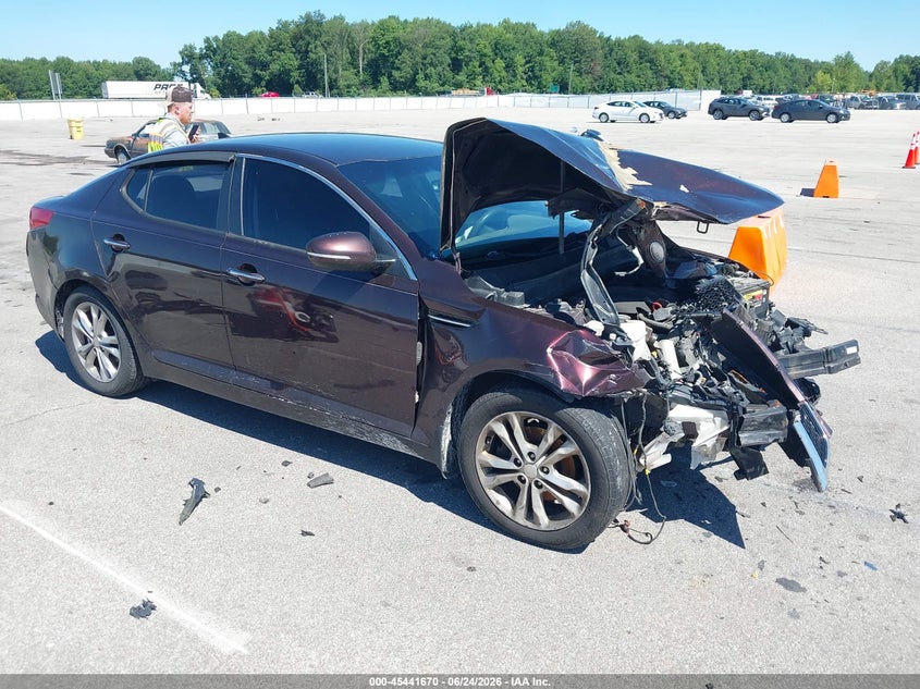 2013 Kia Optima VIN 5XXGM4A78DG227740 IAAI salvage auction — FRONT END, Salvage (Indiana), sold $225 on 2026-07-12 (photo 1)