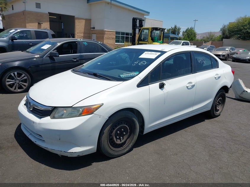 2012 Honda Civic VIN 19XFB2F55CE333955 IAAI salvage auction — SIDE, Salvage Title, sold $1,400 on 2026-07-12 (photo 2)