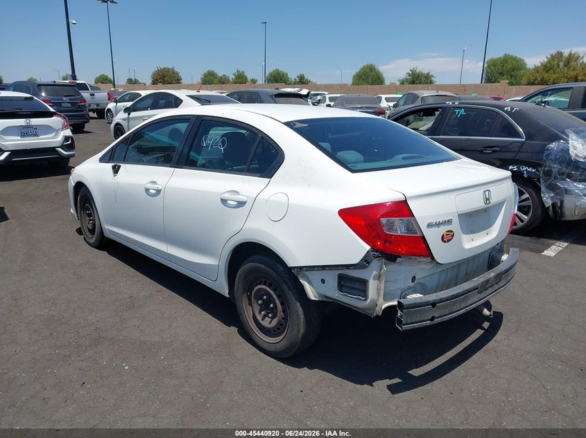2012 Honda Civic VIN 19XFB2F55CE333955 IAAI salvage auction — SIDE, Salvage Title, sold $1,400 on 2026-07-12 (photo 3)