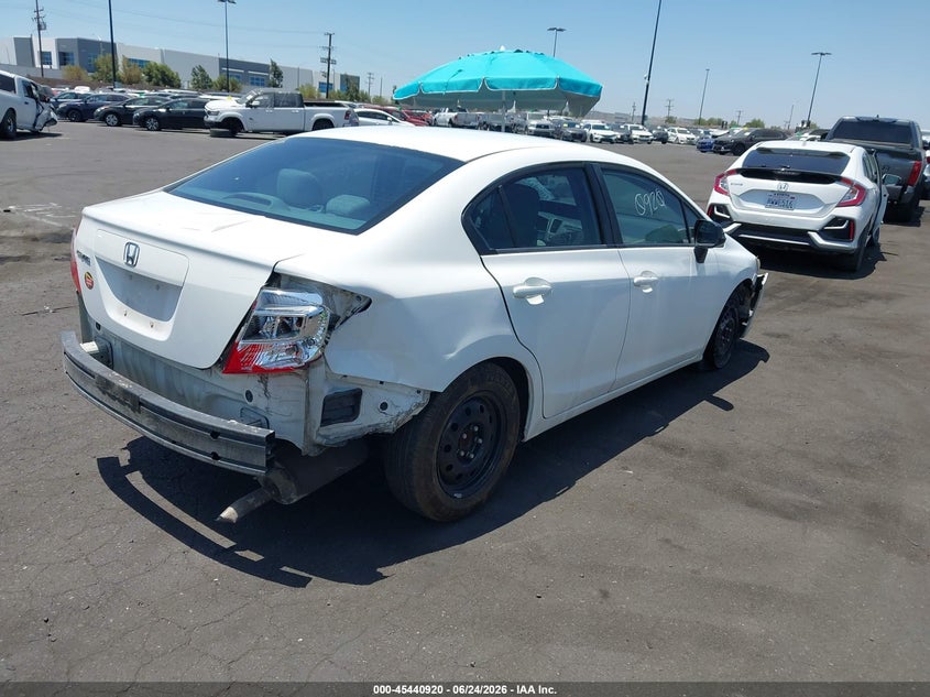 2012 Honda Civic VIN 19XFB2F55CE333955 IAAI salvage auction — SIDE, Salvage Title, sold $1,400 on 2026-07-12 (photo 4)